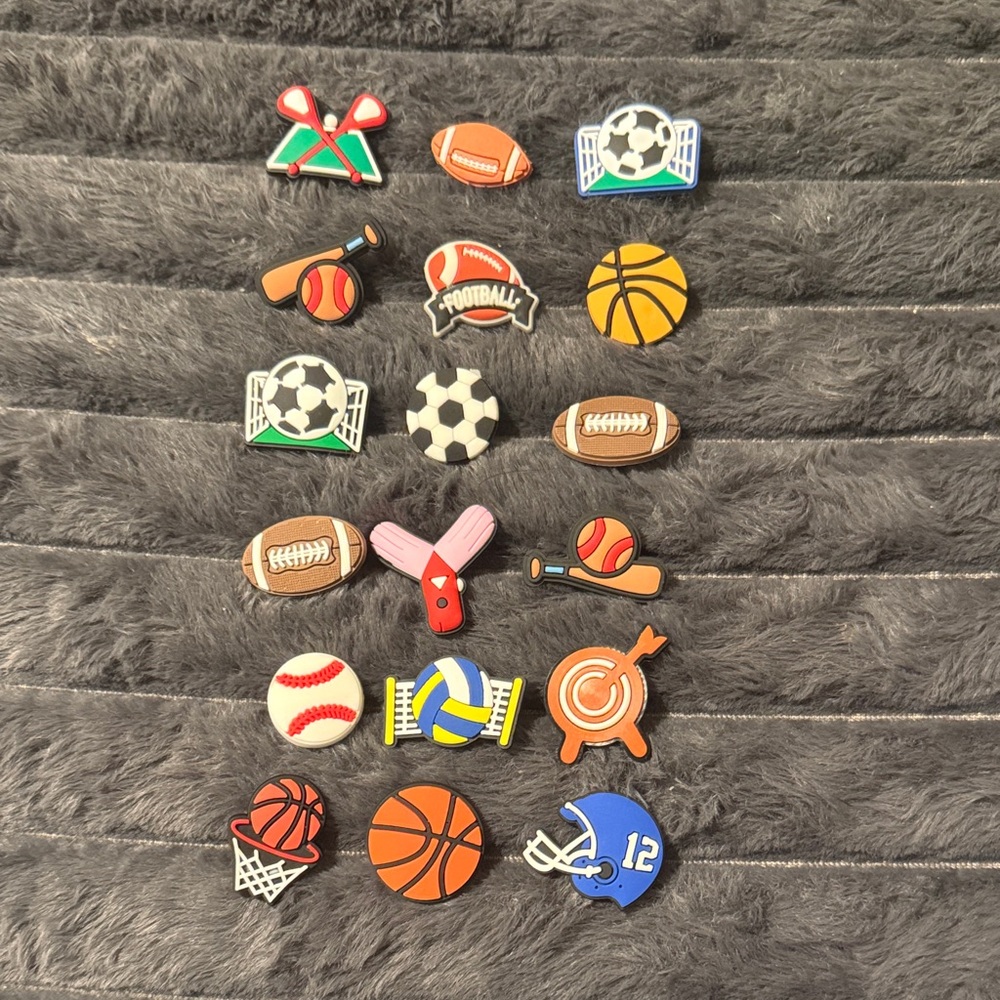 Sports Themed Shoe Charms